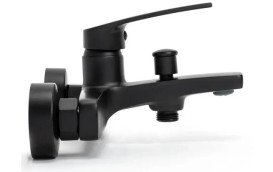 Змішувач для ванної кімнати Rea Luppo одноважільний з душовим гарнітуром чорний REA-B5770