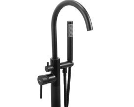 Смеситель для ванной Rea Mono напольный с душевым гарнитуром черный REA-B2714