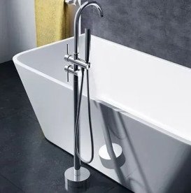 Смеситель для ванной Rea Ortis напольный с душевым гарнитуром хром REA-B1011