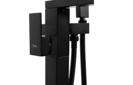 Смеситель для ванной Rea Tery напольный с душевым гарнитуром черный REA-B5304