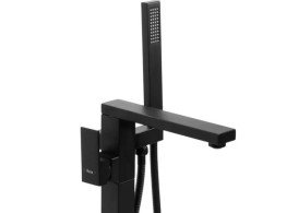 Смеситель для ванной Rea Tery напольный с душевым гарнитуром черный REA-B5304