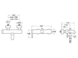 Змішувач для ванної Roca Ona одноважільний хром A5A029EC00