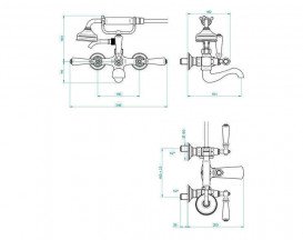 Змішувач для ванної THG 1900 двовентильний золото G28 D03 00014B