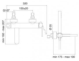 Смеситель для ванной Treemme Klab однорычажный с ручным душем белый/хром 2700BC