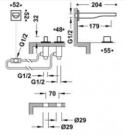 Змішувач для ванни Tres Slim colors двухвентильний білий матовий 20223801BM