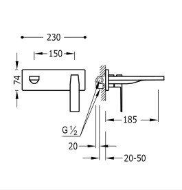 Змішувач для ванни Tres Slim colors одноважільний настінний матове золото 20220003OM