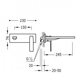 Змішувач для ванни Tres Slim colors одноважільний настінний білий матовий 20220004BM