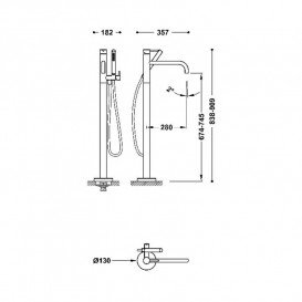 Смеситель для ванной Tres Study Exclusive напольный с душевым набором сталь 26247005AC