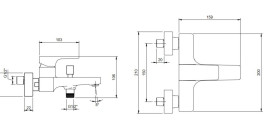 Змішувач для ванної кімнати Villeroy & Boch Architectura Square одноважільний матовий нікель TVT12500100064