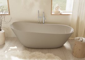Смеситель для ванной Villeroy & Boch Conum напольный однорычажный хром TVT12700400061