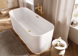 Змішувач для ванної кімнати Villeroy & Boch Conum підлоговий одноважільний матове золото TVT12700400076