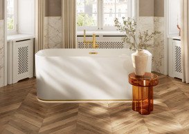 Змішувач для ванної кімнати Villeroy & Boch Conum підлоговий одноважільний матове золото TVT12700400076