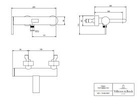 Смеситель для ванной Villeroy & Boch Dawn однорычажный матовый черный TVT106501151K5