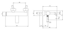 Смеситель для ванной Villeroy & Boch Dawn однорычажный матовый никель TVT10650115264