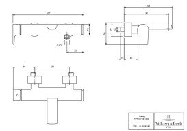 Смеситель для ванной Villeroy & Boch Liberty однорычажный хром TVT10700100061
