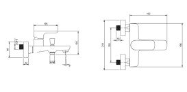 Смеситель для ванной Villeroy & Boch O.novo однорычажный хром TVT10400100061
