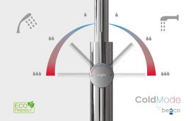 Змішувач для ванни Besco Veo 3.0 ColdMode з душовим гарнітуром матовий чорний BW-V3-CZ