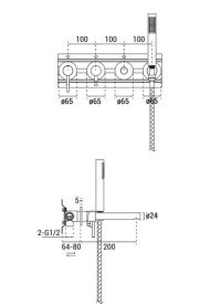 Смеситель для ванны Besco Zea однорычажный с душевым гарнитуром черный BW-Z4P-CZ