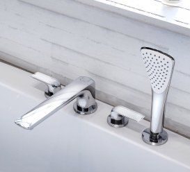 Змішувач для ванни Kludi Ameo Двохважеля на 4 отвори 414240575