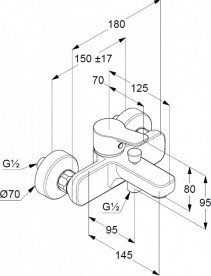 Змішувач для ванни і душа Kludi Pure & Easy змішувач білий 376819165