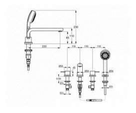 Змішувач для ванни і душа Kludi ZENTA Двохважеля, хром 384240575