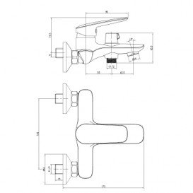 Смеситель для ванны Imprese Praha New однорычажный латунь хром 11030 new