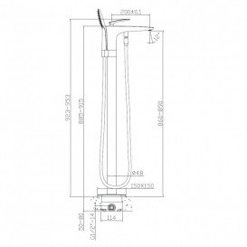 Змішувач для ванни стоїть окремо Volle змішувач з ручним душем хром 12-33-101