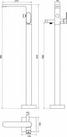 Смеситель для ванны Ravak Chrome CR 080.00 напольный с ручной лейкой латунь хром X070101