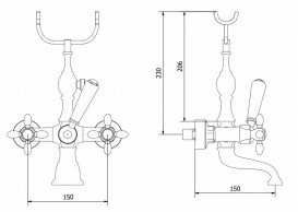 Змішувач для ванни RESP LADY з ручним душем хром 330.010 CR