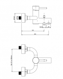Змішувач для ванни RESP ZIPPO з ручним душем чорний матовий 30.311 nero opaco