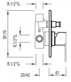 Змішувач для ванни Tres BM-Tres хром 01718012