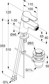 Змішувач для біде Kludi Pure & Easy змішувач хром 375330565