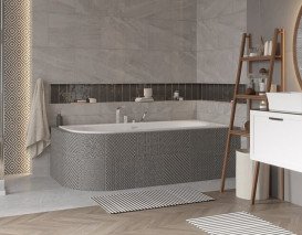 Смеситель на борт ванны Besco Decco с душевым гарнитуром хром BW-D4-CH