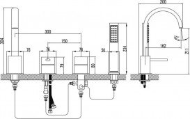 Смеситель на борт ванны Devit Prestige однорычажный латунь хром 28173124