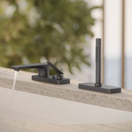 Змішувач на борт ванни Hansgrohe Axor Citterio C на 3 отвори матовий чорний хром 49431340