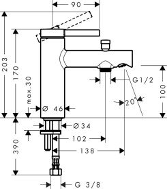 Смеситель на борт ванны Hansgrohe Zesis S однорычажный матовый черный 74430670