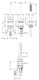 Змішувач на борт ванни Kludi Renon із душовим гарнітуром чорний матовий 424473975