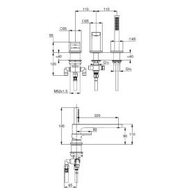 Смеситель на борт ванны Kludi Renon с душевым гарнитуром белый матовый 424485375