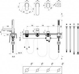 Змішувач на борт ванни Ravak Chrome CR 026.00 на 4 отвори хром X070170