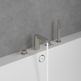Смеситель на борт ванны Villeroy & Boch Conum на 4 отверстия матовый никель TVT12700200064