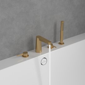 Смеситель на борт ванны Villeroy & Boch Conum на 4 отверстия матовое золото TVT12700200076
