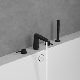 Смеситель на борт ванны Villeroy & Boch Conum на 4 отверстия матовый черный TVT127002000K5