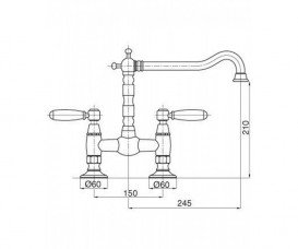 Змішувач на два отвори BUGNATESE REVIVAL UNI REVCR491U