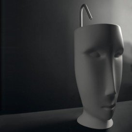 Смеситель напольный для раковины Kerasan Artwork однорычажный нержавеющая сталь сатинированная 756198