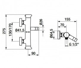 Смеситель однорычажный для ванны GRB Time хром 47231470
