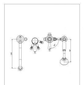 Змішувач одинважільний на борт ванни RESP CAESAR з душем хром 150.378.308 CR