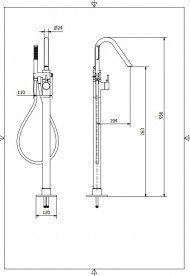 Смеситель однорычажный напольный (отдельностоящий) RESP ZIPPO хром 30.309
