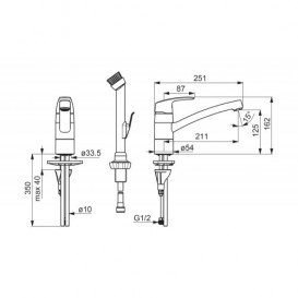 Змішувач одноважільний Oras Safira із щіткою для чищення 1022