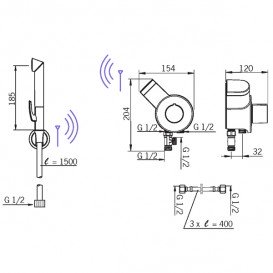 Смеситель ORAS OPTIMA для биде с ручным душем 197095