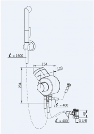Смеситель ORAS OPTIMA для биде с ручным душем 197095